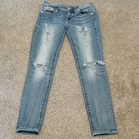 Miss Me Denim - Miss Me Mid-Rise Distressed Skinny Jeans Women's Size 27